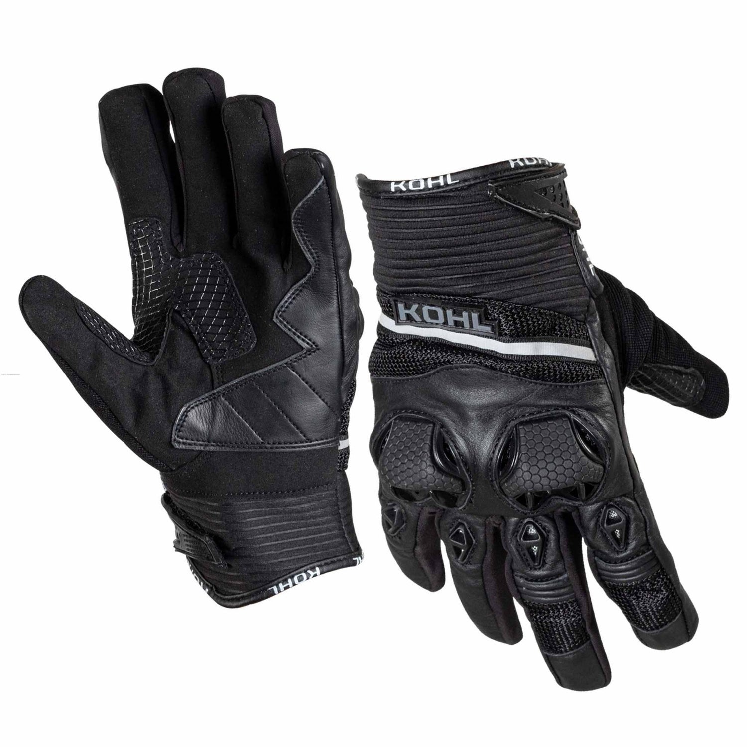 GUANTES VEL KOHL NEGRO KOHL-202 TEXTIL/PIEL