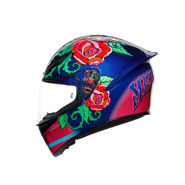 CASCO INTEGRAL AGV K1  REPLICA ECE2205 SALOM AZUL ROSA