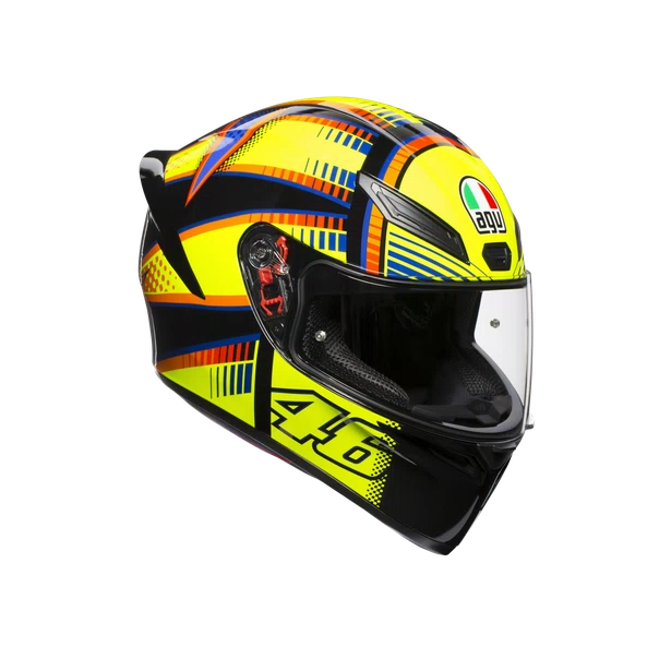 CASCO CERRADO AGV K-1 E2205 TOP-SOLELUNA 2015 AMARILLO NEGRO AZUL