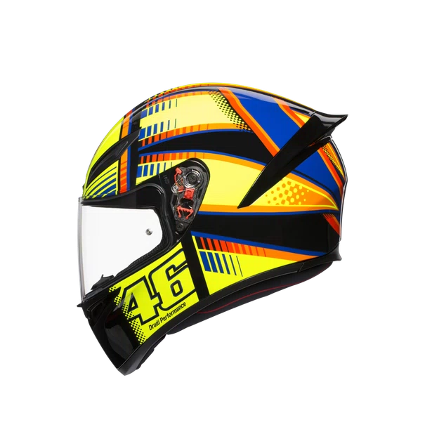 CASCO CERRADO AGV K-1 E2205 TOP-SOLELUNA 2015 AMARILLO NEGRO AZUL