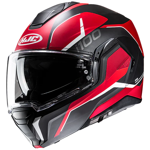 CASCO MODULAR HJC I100 LORIX NEGRO ROJO BLANCO