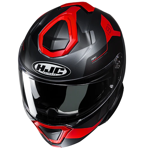 CASCO ABATIBLE HJC I91 CARST MC1F NEGRO GRIS ROJO