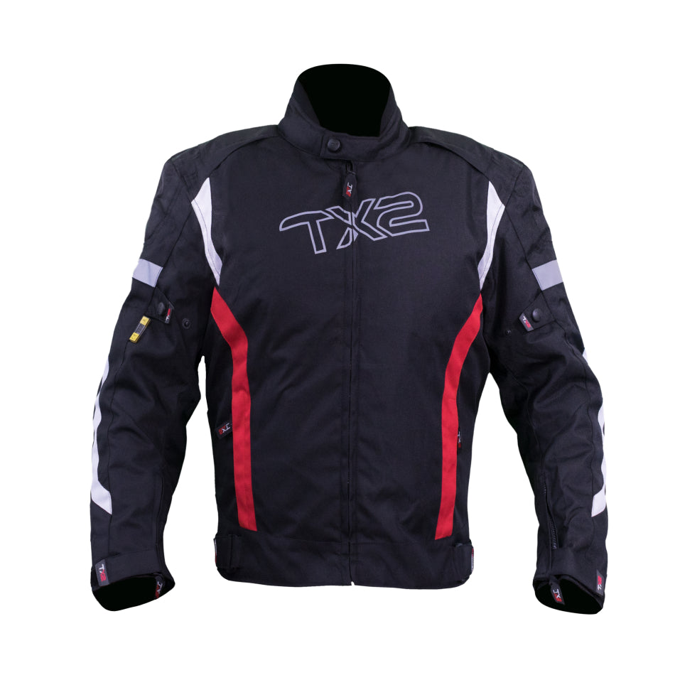 Chamarra para Motociclista TECHX2 SP-1348 Negra Rojo Blanco