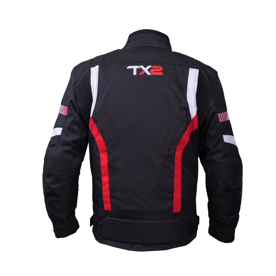 Chamarra para Motociclista TECHX2 SP-1348 Negra Rojo Blanco