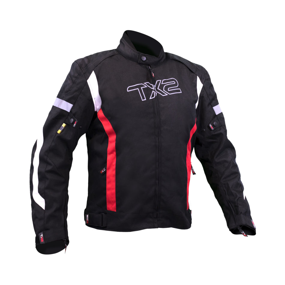 Chamarra para Motociclista TECHX2 SP-1348 Negra Rojo Blanco