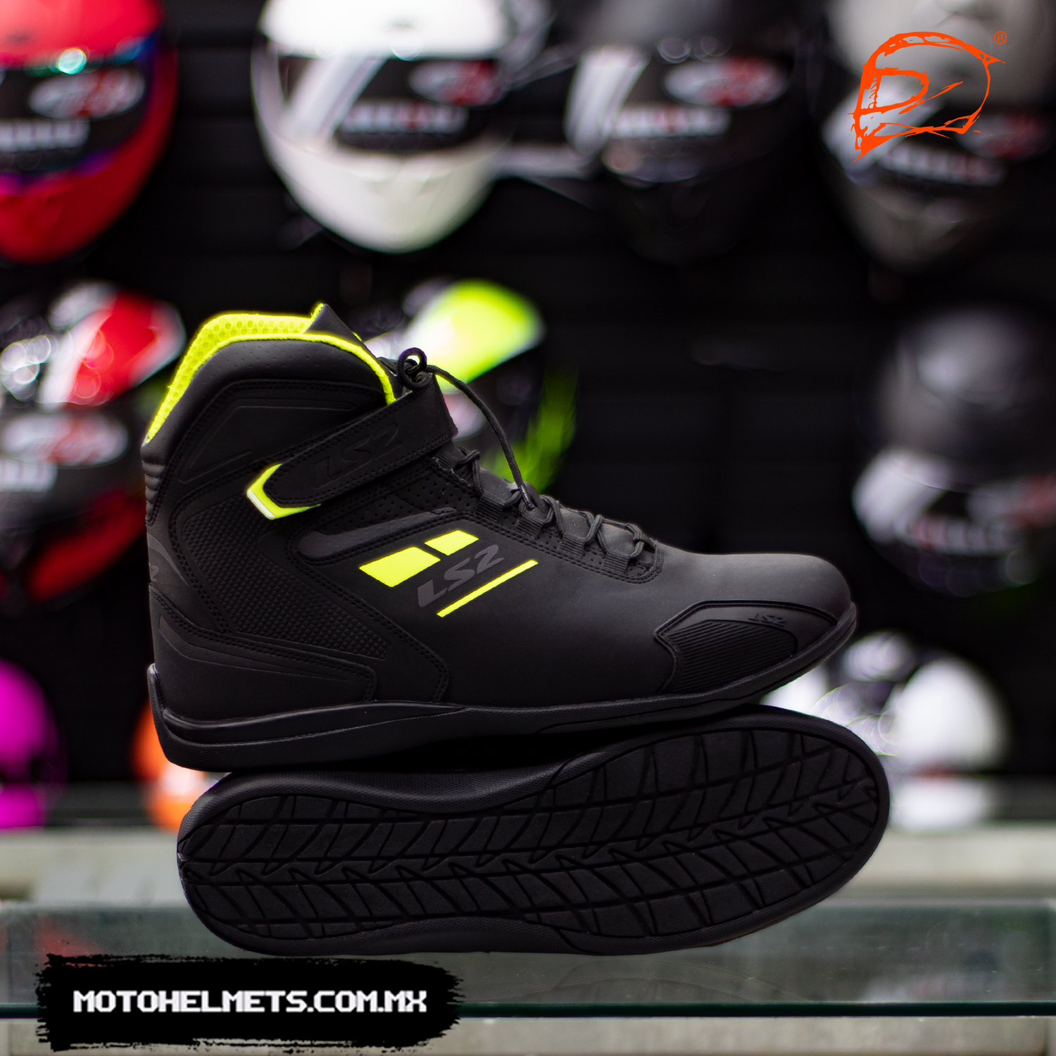 BOTAS LS2 GARRA NEGRO AMARILLO FLUO