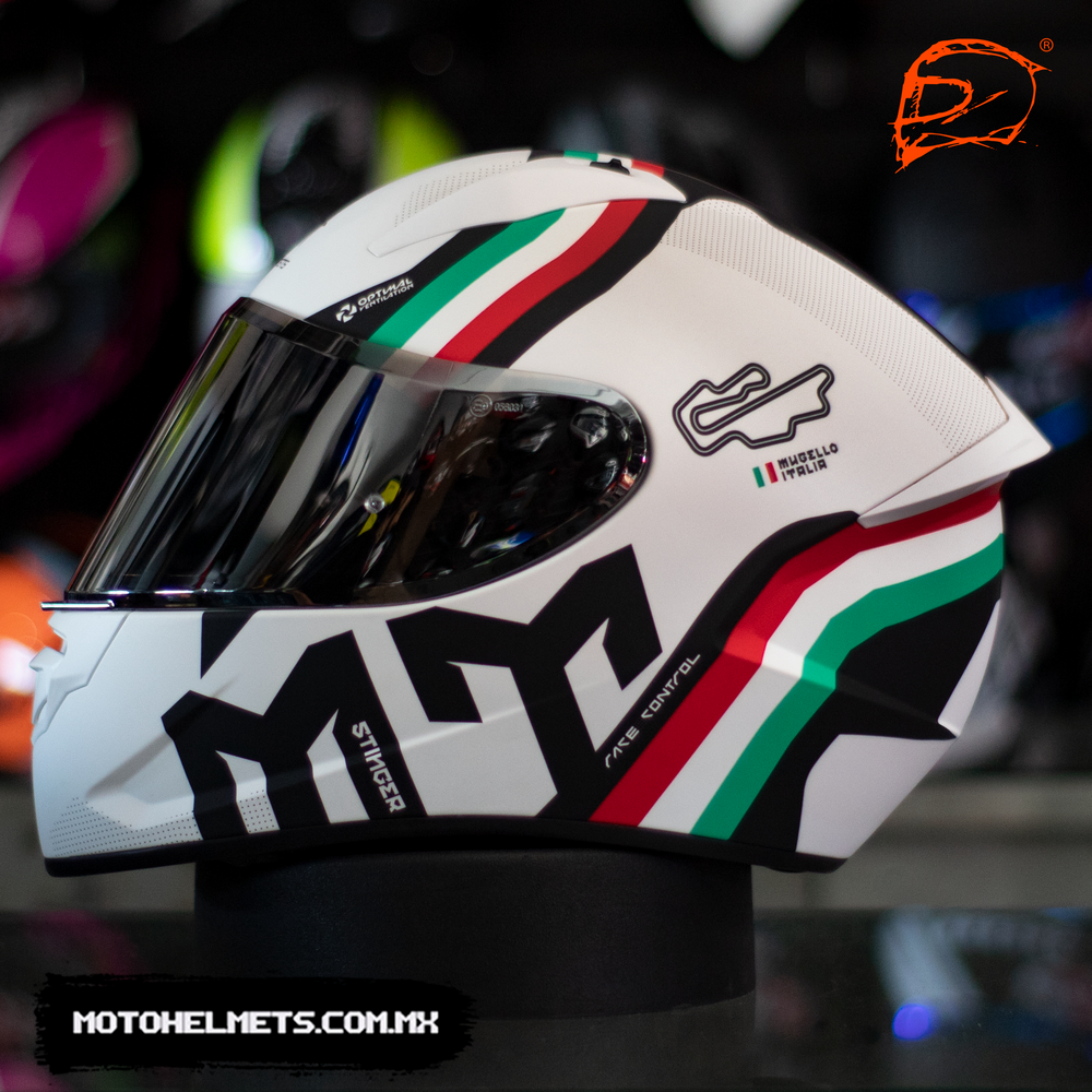 Casco Para Moto Mt Helmets Stinger Flag Alemania Blanco