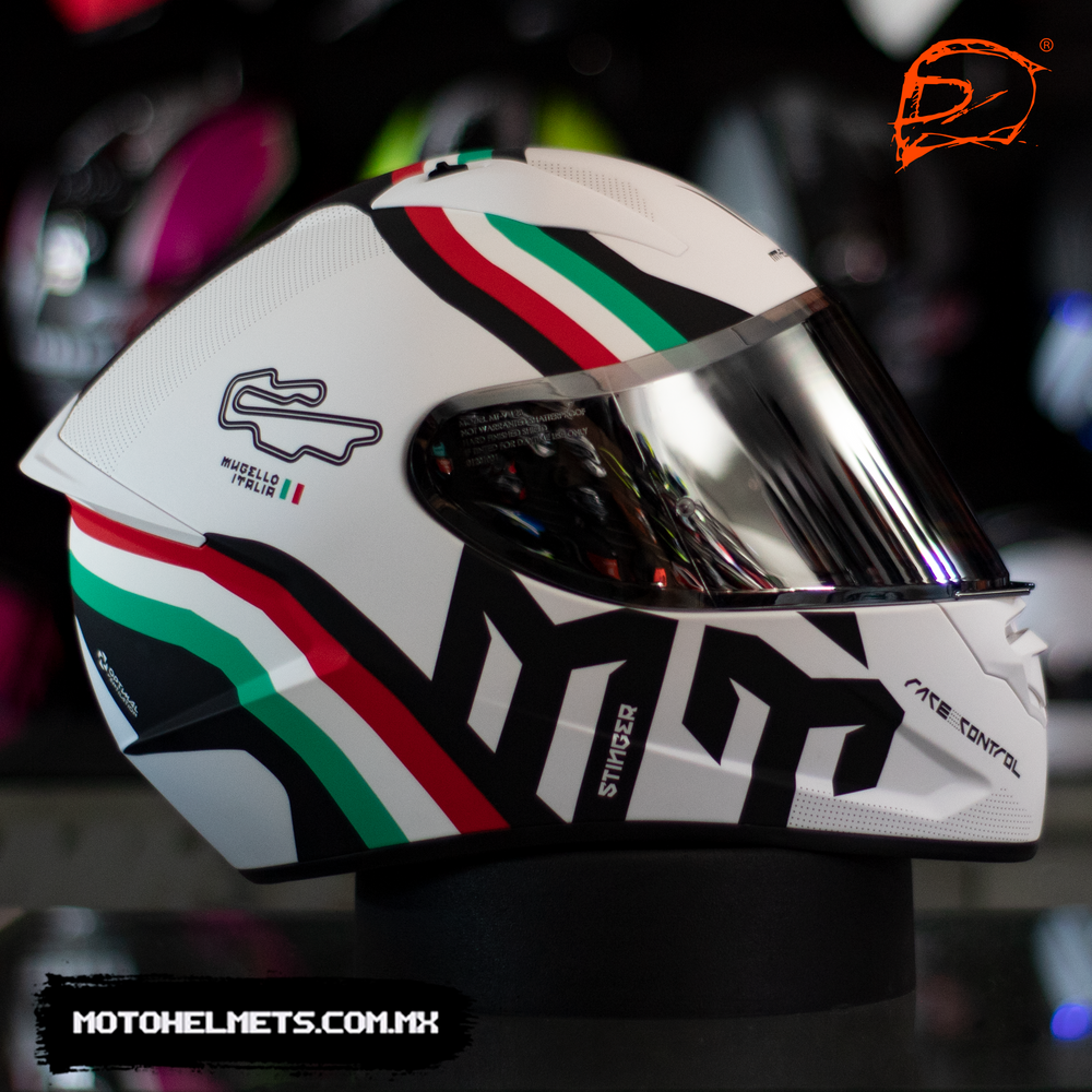 Casco Para Moto Mt Helmets Stinger Flag Alemania Blanco