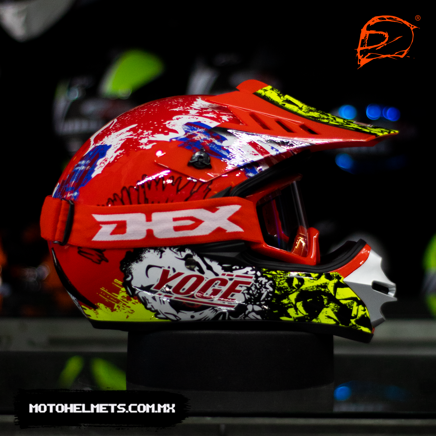 Casco Yoge Niño Cross Craneo Rojo