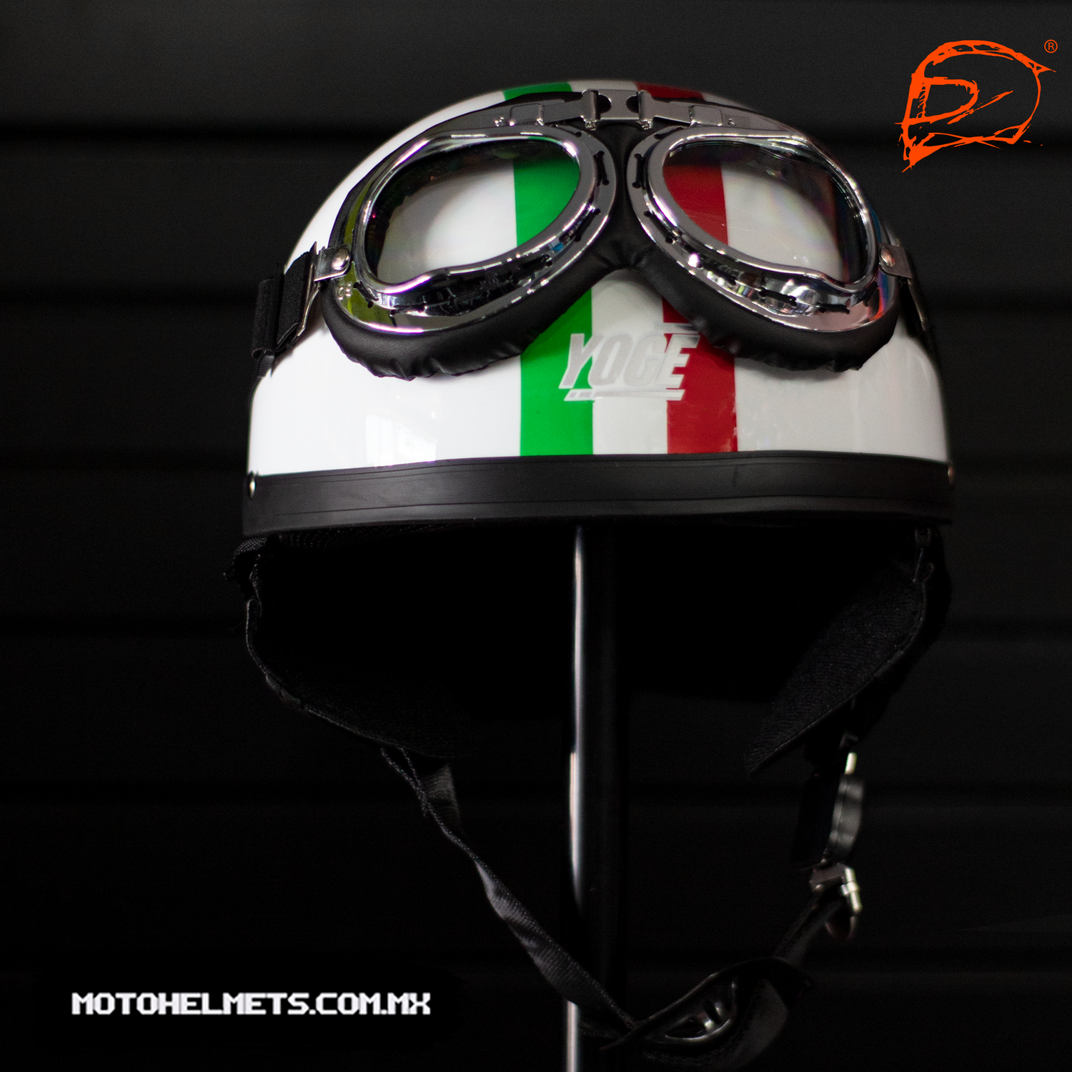 Casco Abierto Jet Retro Yoge Italia Blanco