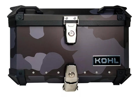 BAUL TRASERO MOTOCICLETA KOHL KH5N ALUMINIO NEGRO GRIS CAMO 50