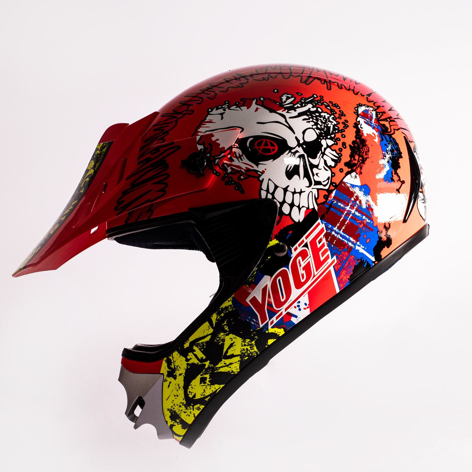 Casco Yoge Niño Cross Craneo Rojo