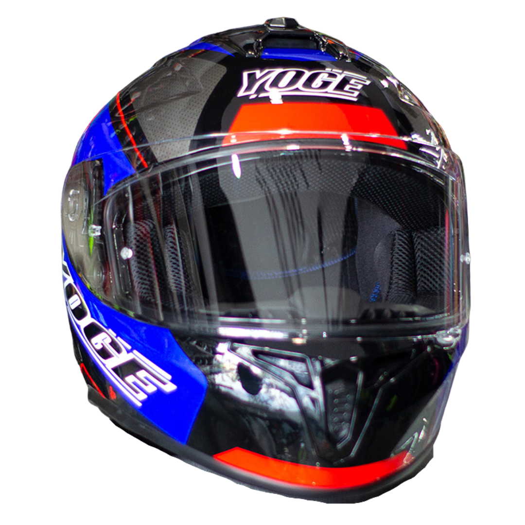 Casco Yoge Dekers E7 Negro/Azul DP815 Doble Certificación - Moto Helmets  -  - Cascos, Integrales, Nuevo