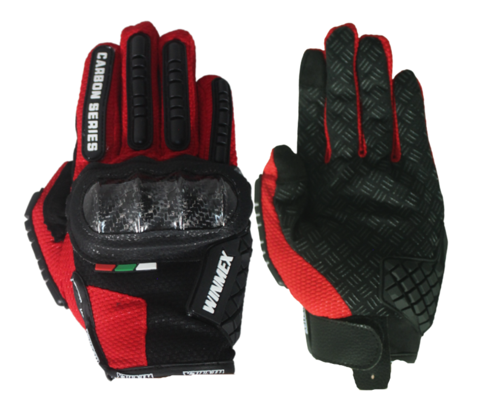 Guantes Winmex Carbón Series Rojo - Moto Helmets  -  - Equipo, guantes