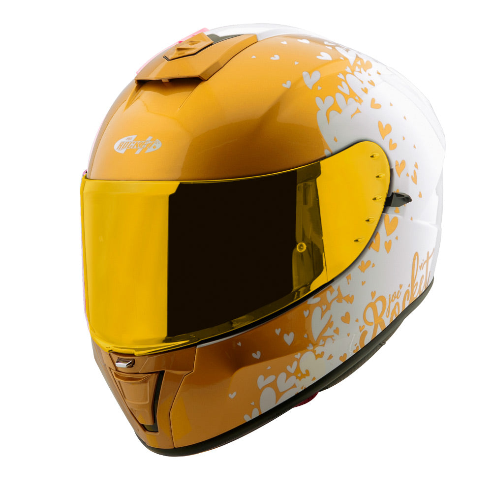 Casco Integral Joe Rocket RKT 15 Heartbreaker Dorado - Moto Helmets  -  - Cascos, Cascos Mujer, Equipamento Mujer, Integrales