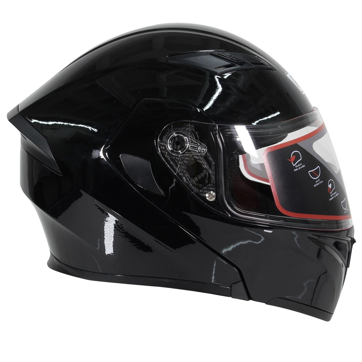 Casco Abatible R7 Unscarred Negro Brillo - Moto Helmets  -  - Abatibles, Cascos, Equipamento Mujer, Modulares