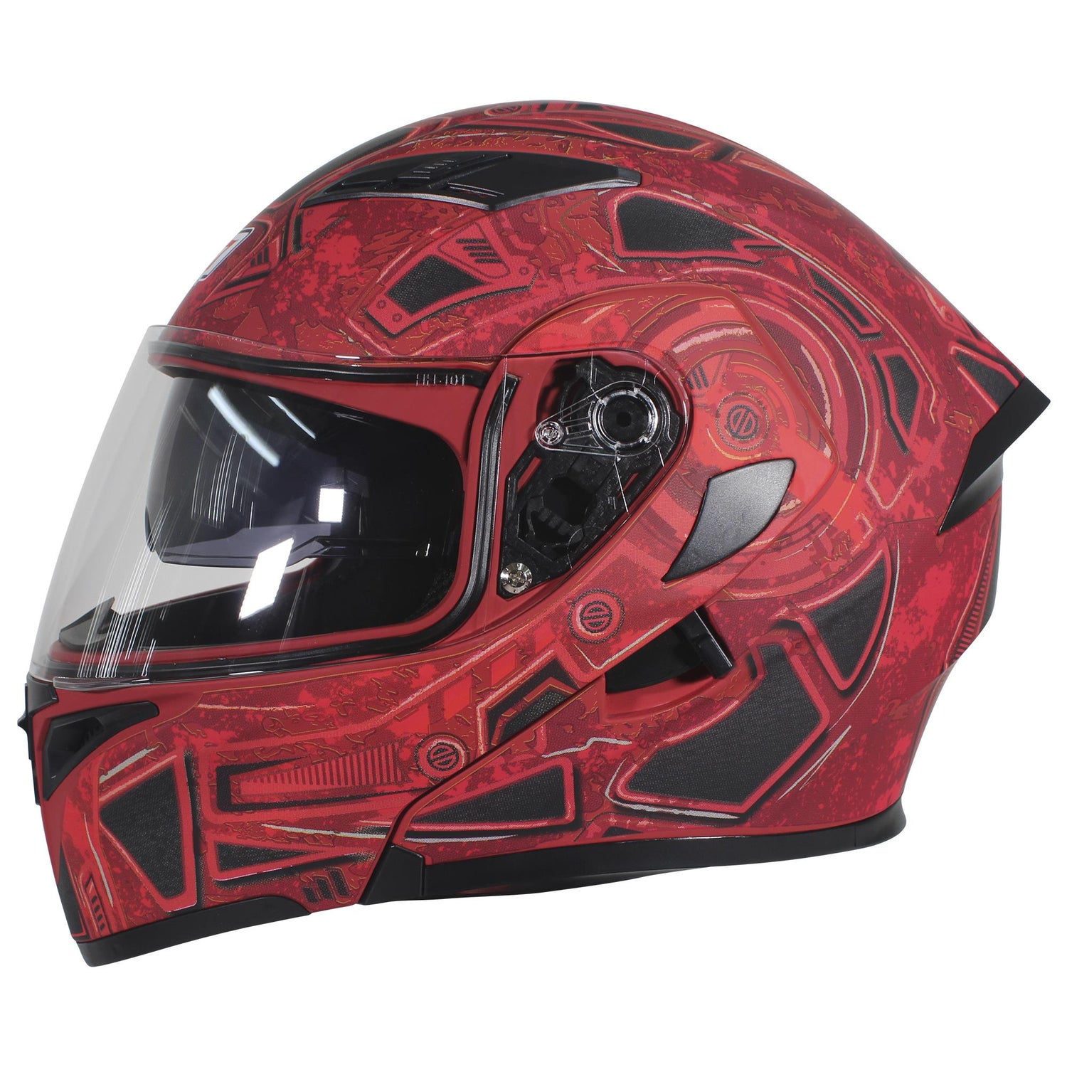 Casco Abatible R7 Unscarred Militar Rjo/Ngo - Moto Helmets  -  - Abatibles, Cascos, Modulares