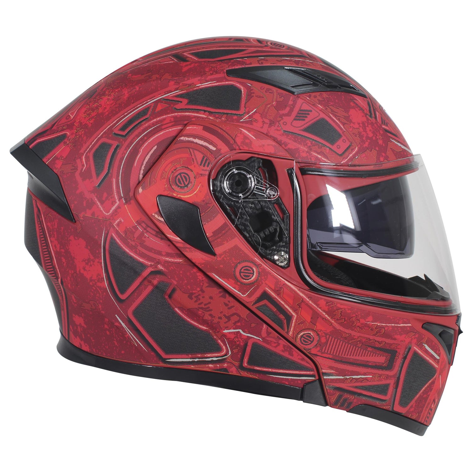 Casco Abatible R7 Unscarred Militar Rjo/Ngo - Moto Helmets  -  - Abatibles, Cascos, Modulares