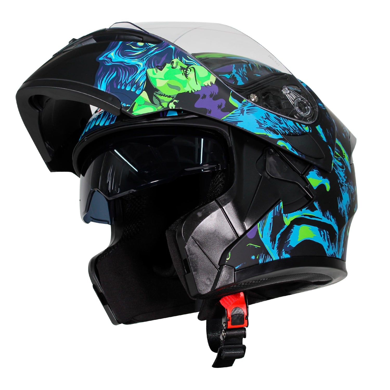 Casco Abatible R7 Unscarred Frank Ngo/Celeste/Vde - Moto Helmets  -  - Abatibles, Cascos, Modulares