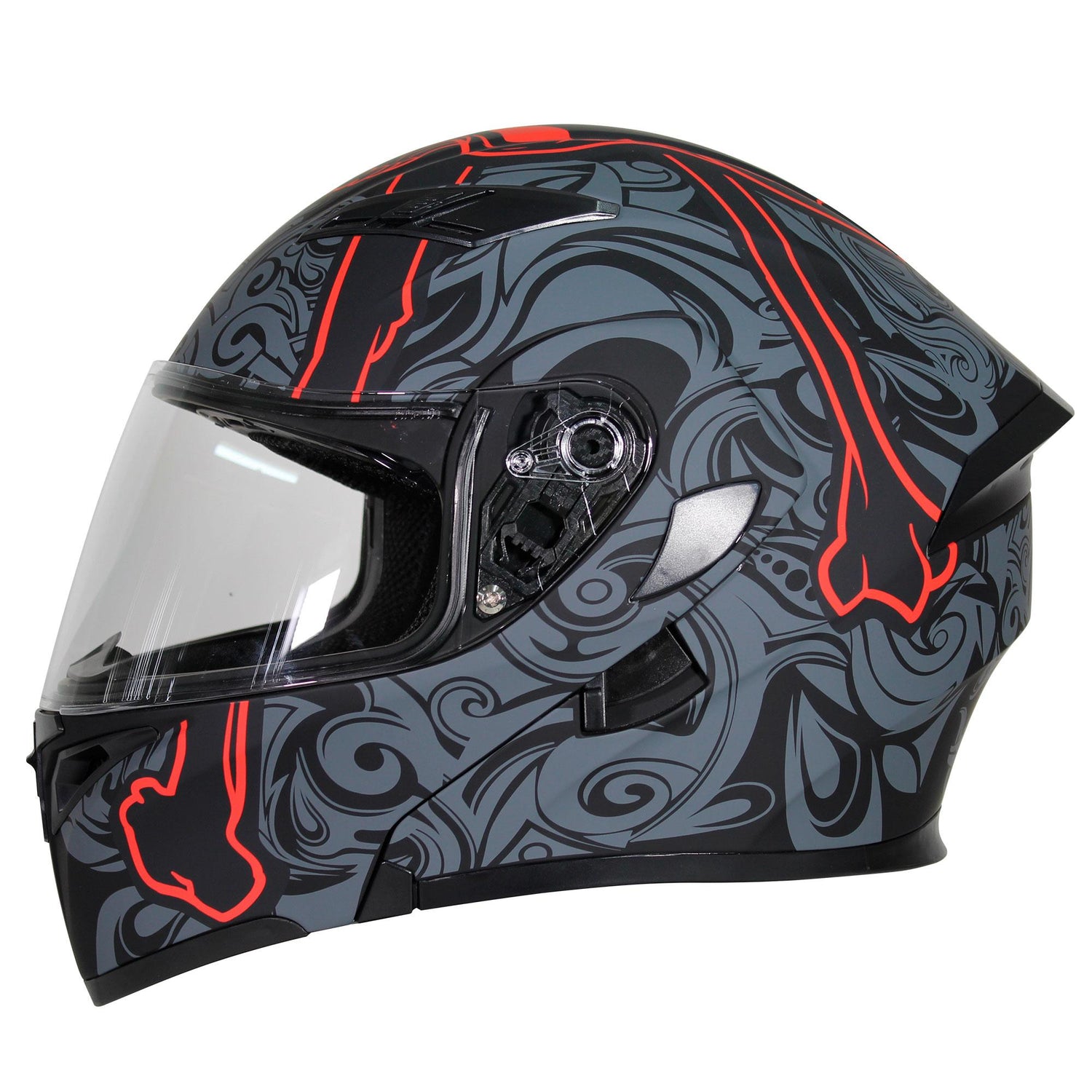 Casco Abatible R7 Unscarred Tribal Skull Grs/Rjo/Ngo - Moto Helmets  -  - Abatibles, Cascos, Modulares