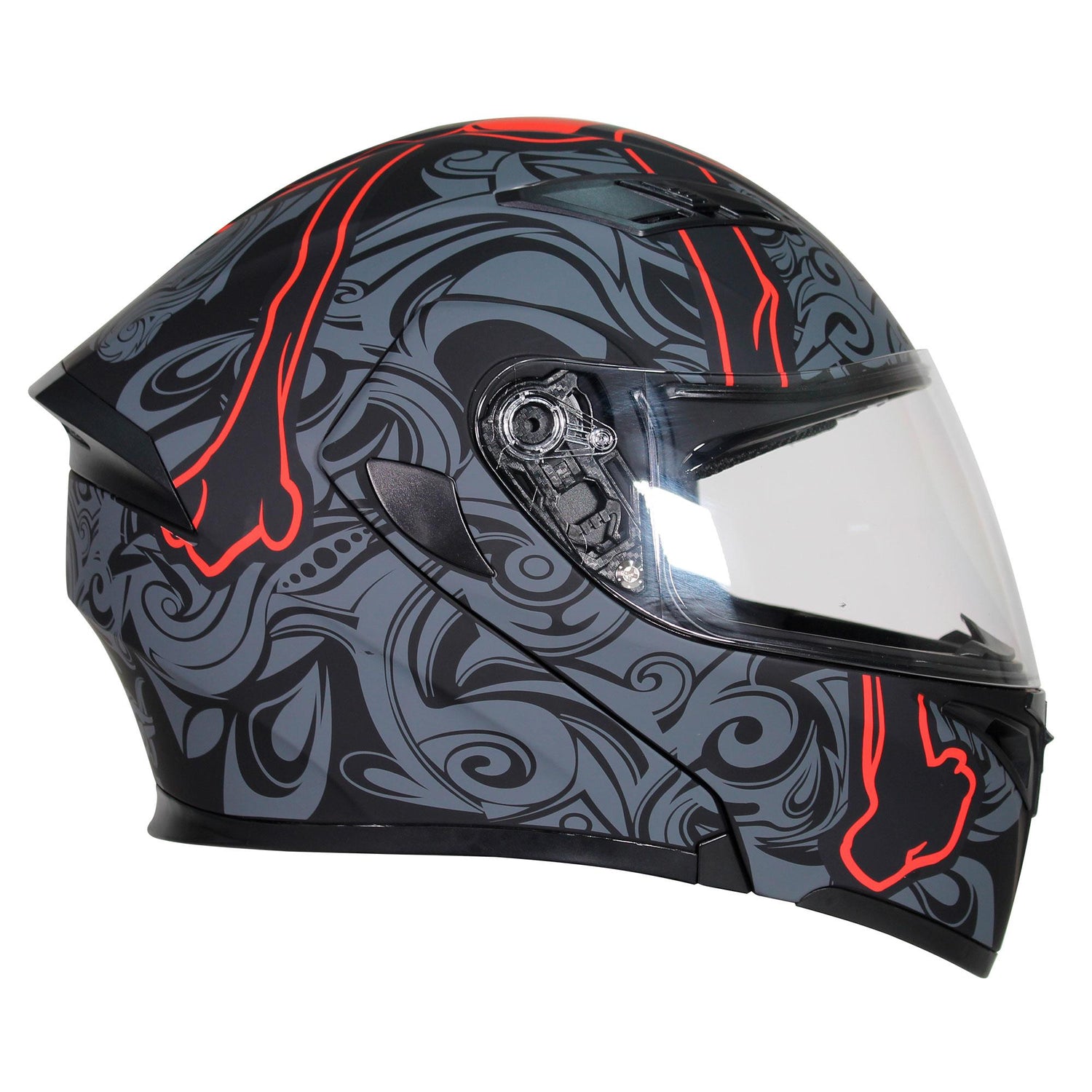 Casco Abatible R7 Unscarred Tribal Skull Grs/Rjo/Ngo - Moto Helmets  -  - Abatibles, Cascos, Modulares