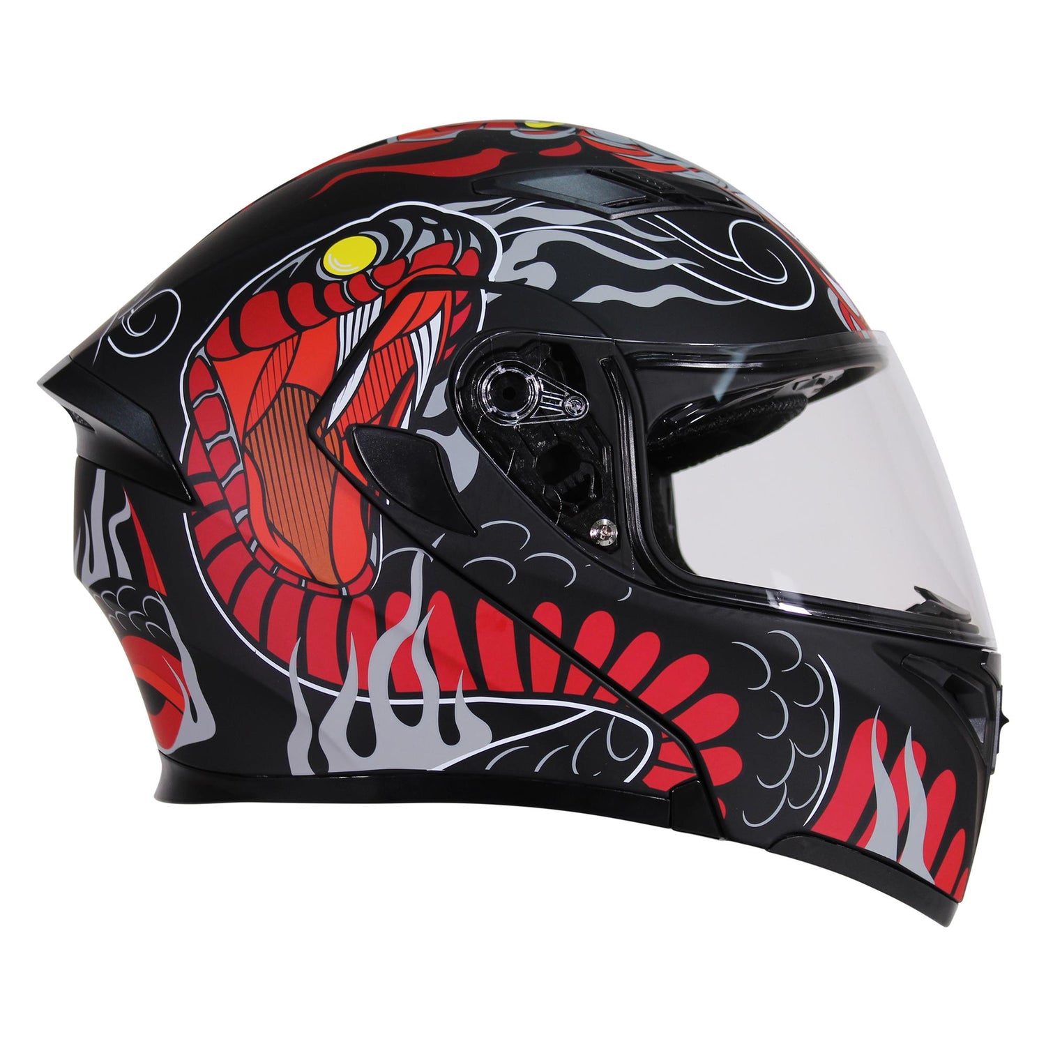 Casco Abatible R7 Unscarred Snake Ngo/Rjo/Grs - Moto Helmets  -  - Abatibles, Cascos, Modulares