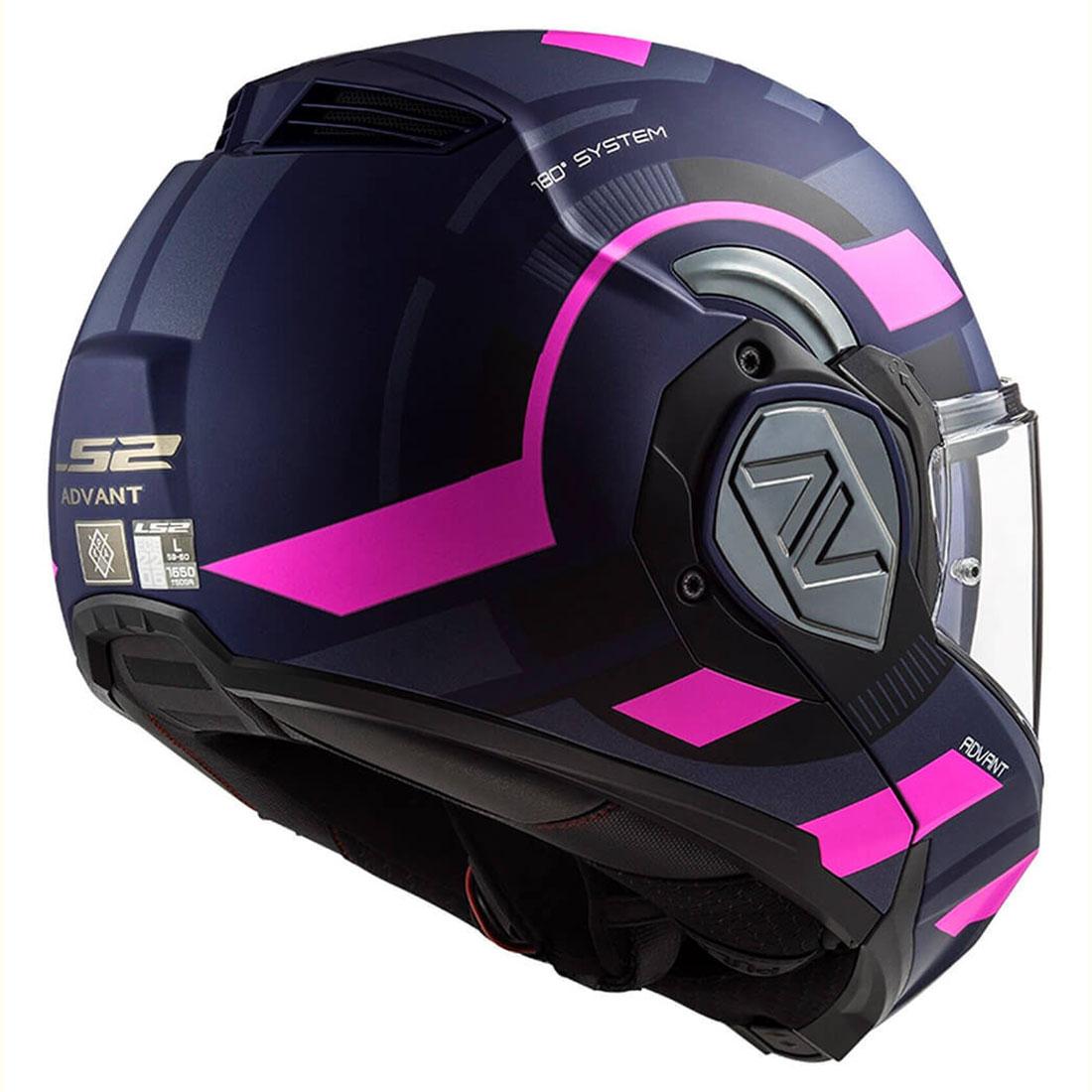 CASCO ABATIBLE  LS2 ADVANT VELUM AZUL ROSA FF906