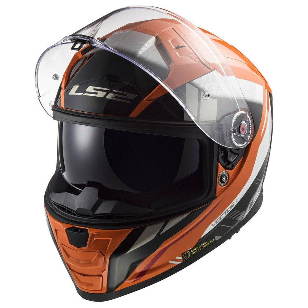 Casco LS2 Vector II Stylus Naranja Negro – Moto Helmets & Sebastian