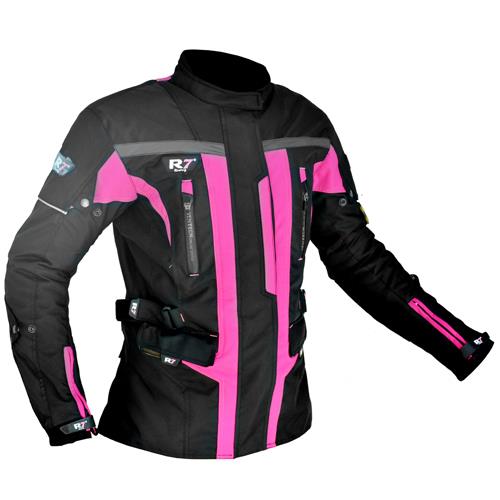 Chamarra de Moto R7 246 Rosa Fluo - Moto Helmets  -  - Chamarras Mujer, Equipo