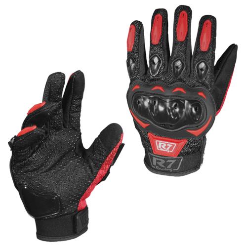 Guantes Con Protección R7 1 Rojo Touch Y Limpia Micas - Moto Helmets  -  - Equipo, guantes