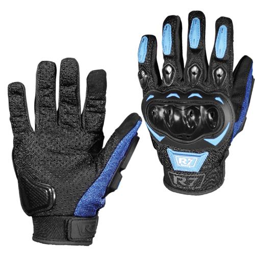 Guantes con Protección R7 1 Azul Touch y Limpia Micas - Moto Helmets  -  - Equipo, guantes