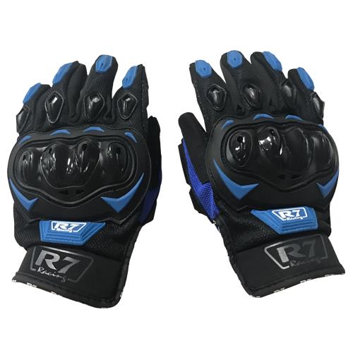 Guantes con Protección R7 1 Azul Touch y Limpia Micas - Moto Helmets  -  - Equipo, guantes