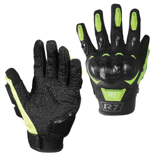 Guantes Con Protección R7 1 Ama Fluo Touch Y Limpia Micas - Moto Helmets  -  - Equipo, guantes