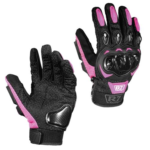 Guantes Con Protección R7 1 Rosa Touch Y Limpia Micas - Moto Helmets  -  - Equipamento Mujer, Equipo, guantes, Guantes Mujer