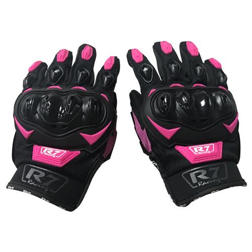 Guantes Con Protección R7 1 Rosa Touch Y Limpia Micas - Moto Helmets  -  - Equipamento Mujer, Equipo, guantes, Guantes Mujer