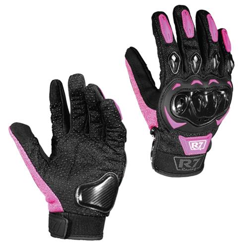 Guantes Con Protección R7 2 Rosa Con Touch - Moto Helmets  -  - Equipamento Mujer, Equipo, guantes, Guantes Mujer