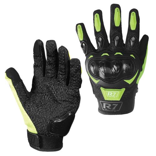 Guantes Con Protección R7 2 Amarillo Fluo Con Touch - Moto Helmets  -  - Equipo, guantes