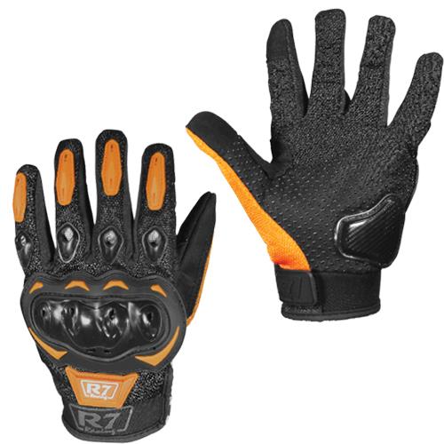 Guantes Con Protección R7 2 Naranja Con Touch - Moto Helmets  -  - Equipo, guantes