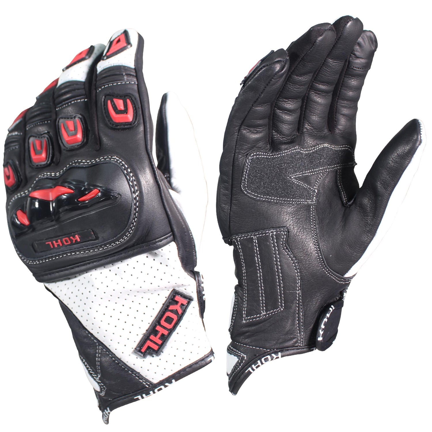 Guantes de piel Kohl 313 Rojo - Moto Helmets  -  - Equipo, guantes