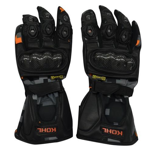 Guantes de piel Kohl 312-C Naranja/Camo - Moto Helmets  -  - Equipo, guantes