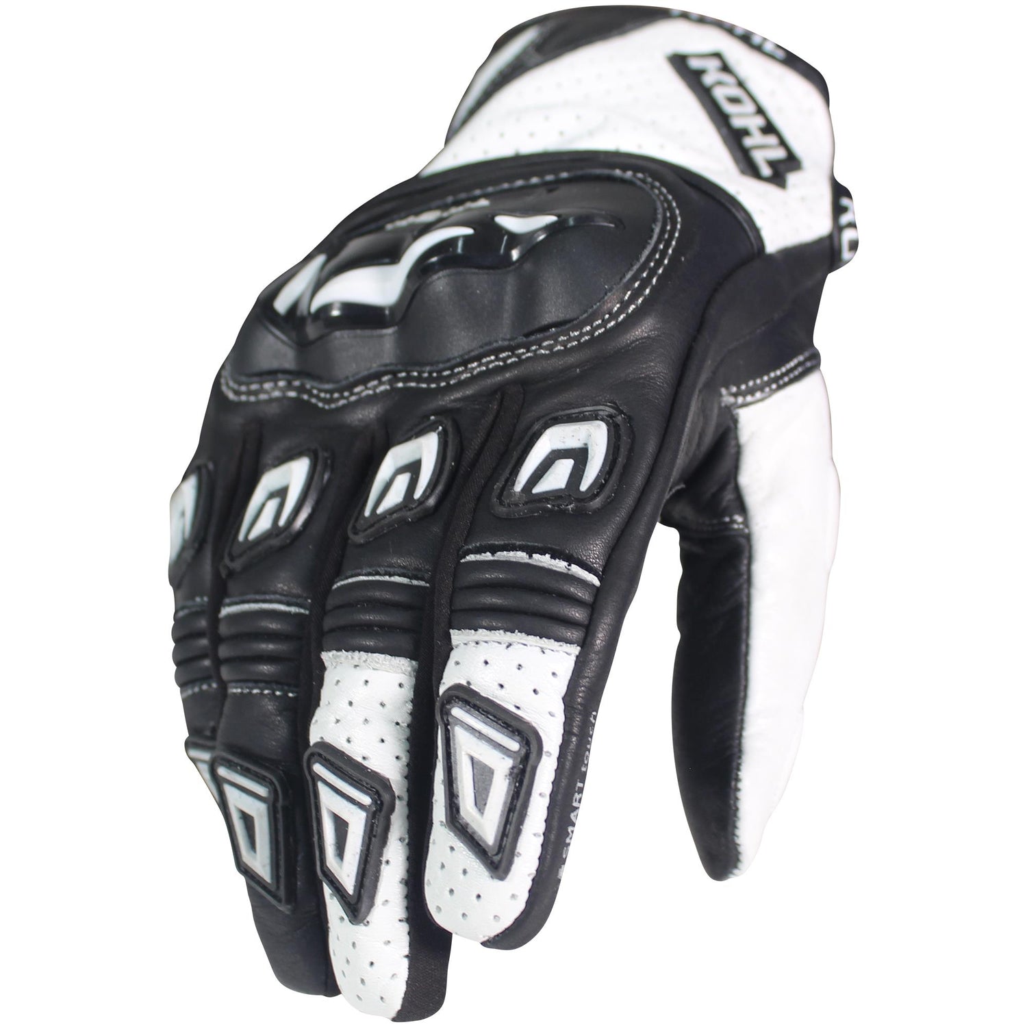 Guantes de piel Kohl 313 Blanco - Moto Helmets  -  - Equipo, guantes