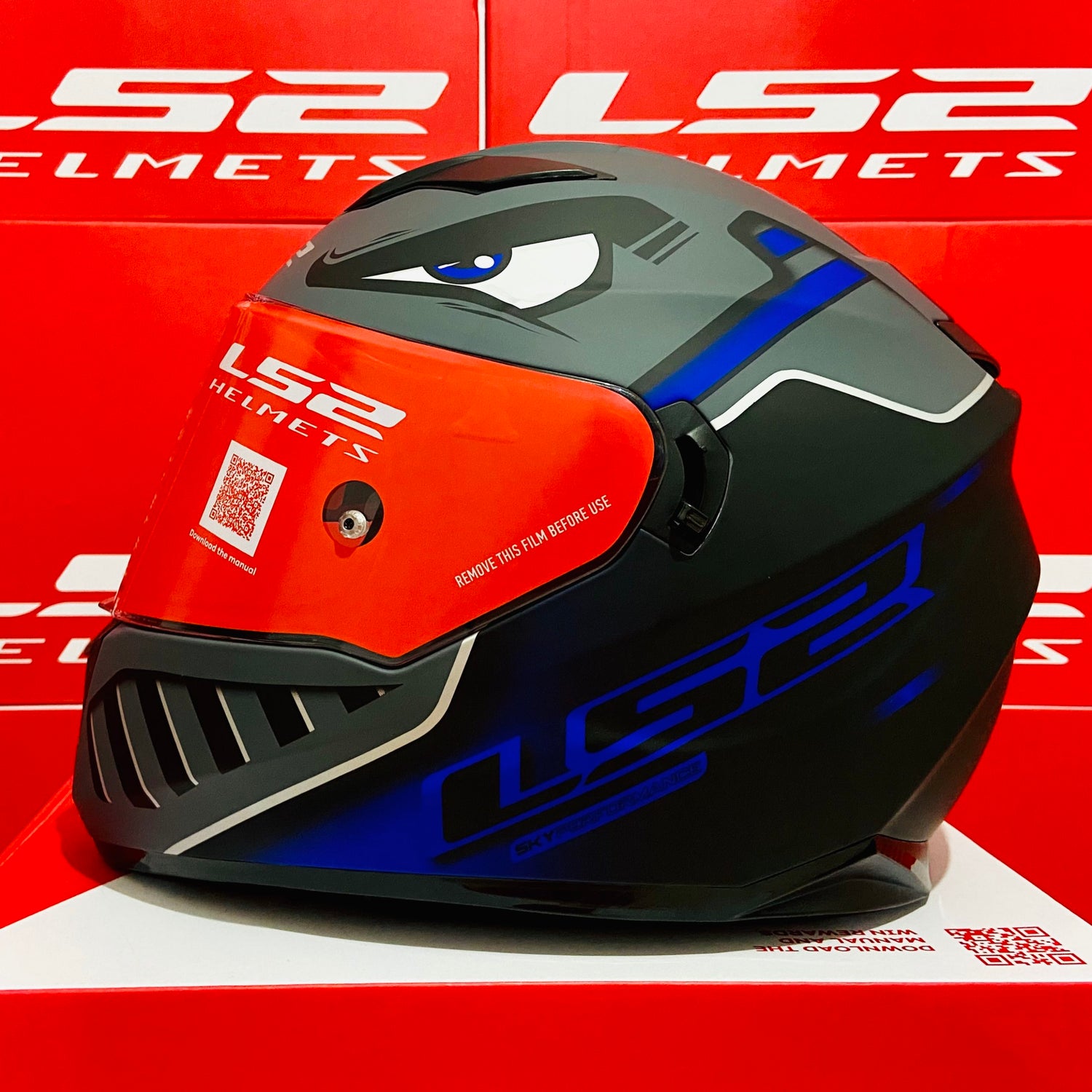 Casco LS2 Stream EVO Badass Neg/Azl FF320 - Moto Helmets  -  - Cascos, Integrales