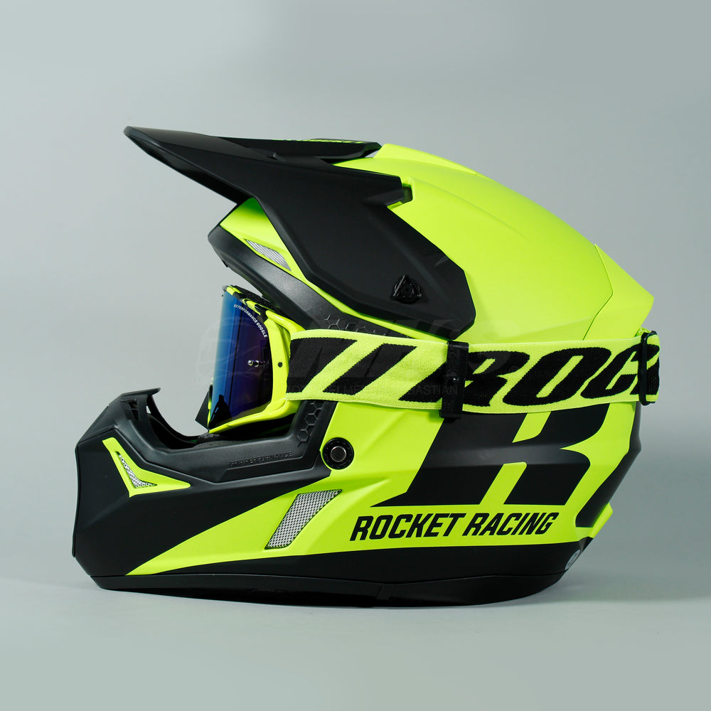 Joe Rocket RKT 22-S Series Helmet, Rocket Racing - Hi-Vis/Black