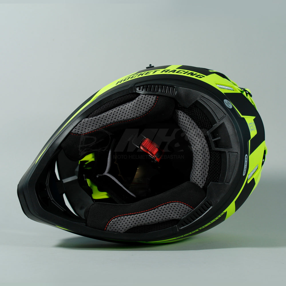 Joe Rocket RKT 22-S Series Helmet, Rocket Racing - Hi-Vis/Black