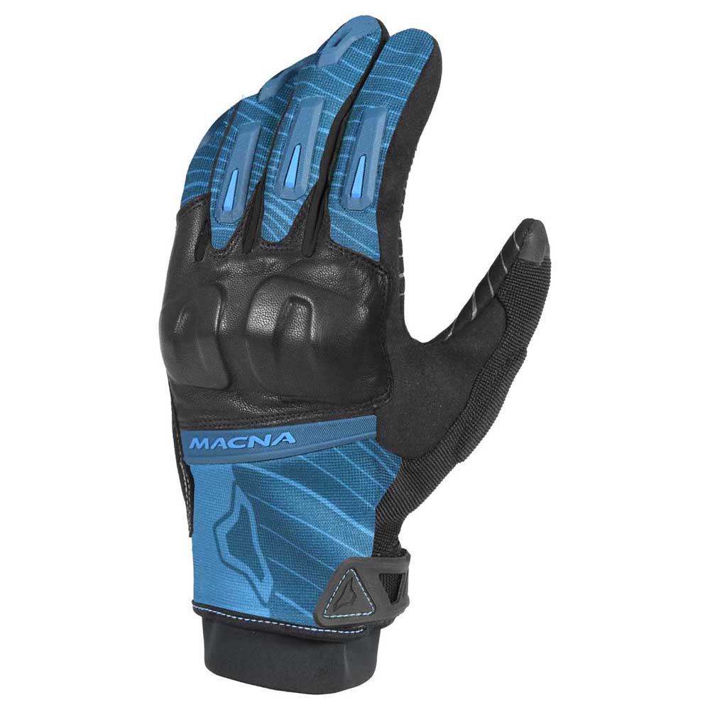 Guantes Text Piel Attila Negro Azul Macna