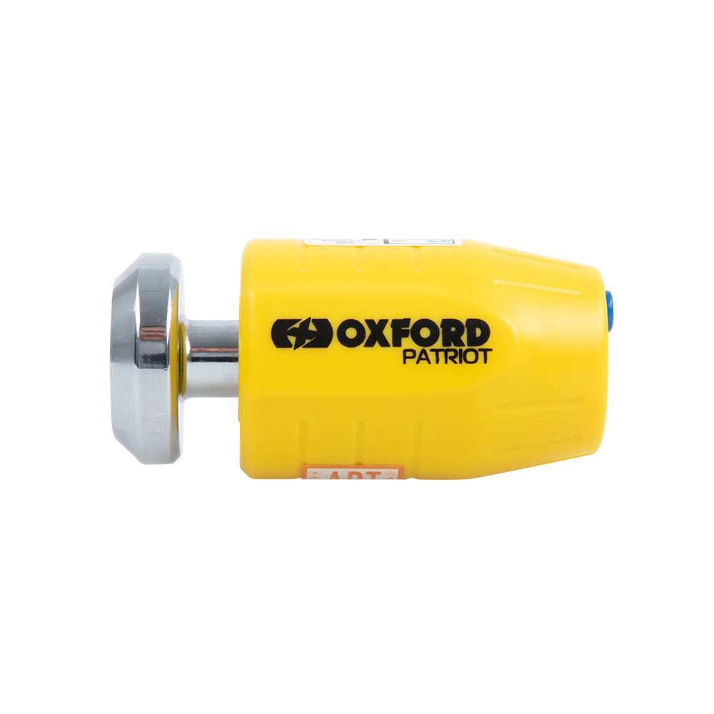 Candado Antirrobo de Disco Oxford Patriot 14mm pin amarillo